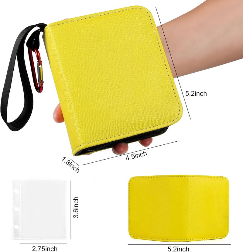 GEAoffice Small 1 Pocket Mini Trading Card Binder, Holds 80 Cards with 40 Removable Sleeves, Collection Binder for TCG, MTG, Sports&Games, Yellow - Image 4